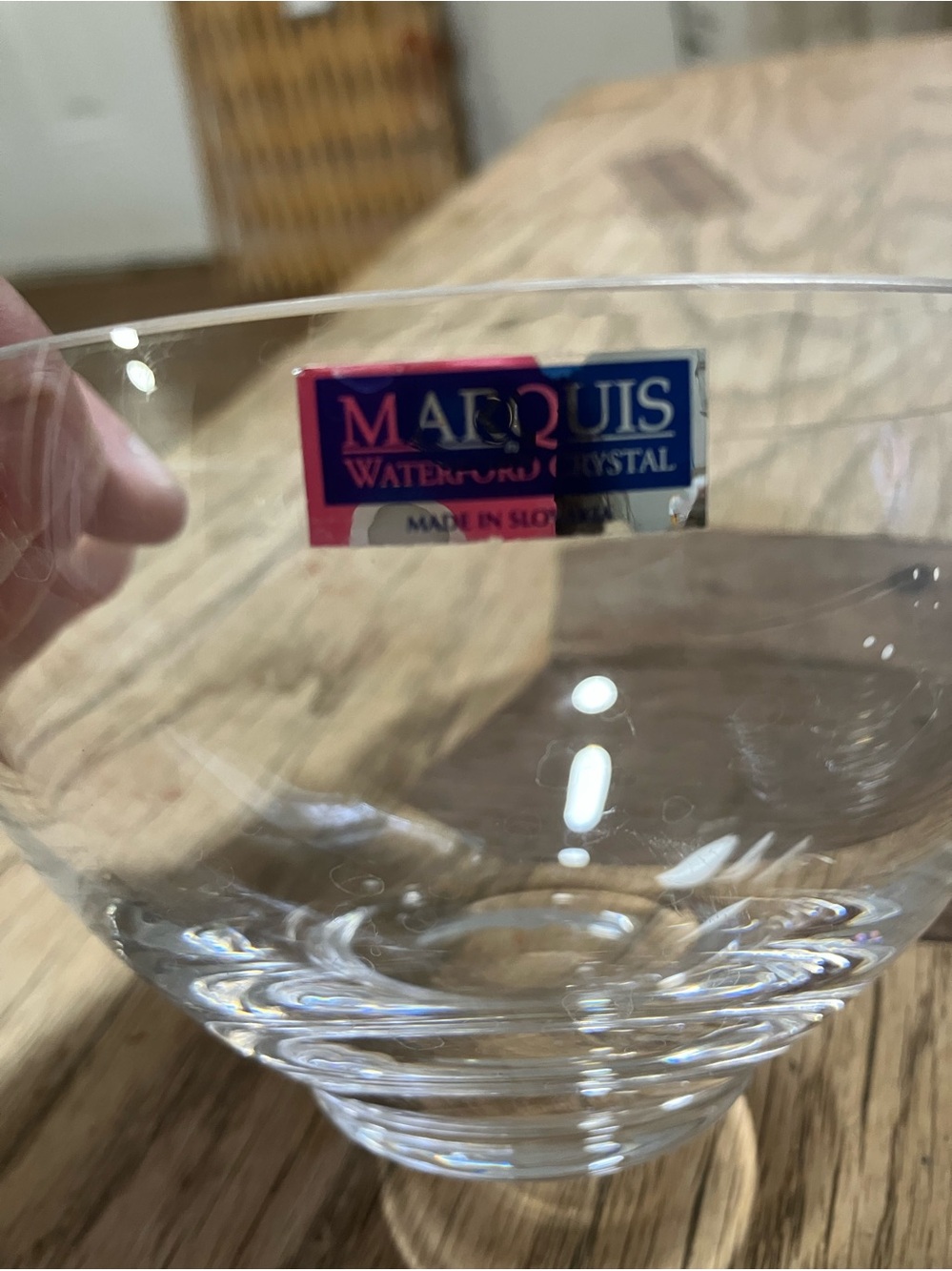 Waterford Crystal Clear Marquis Bowl with Blue Label. Three bowls available.